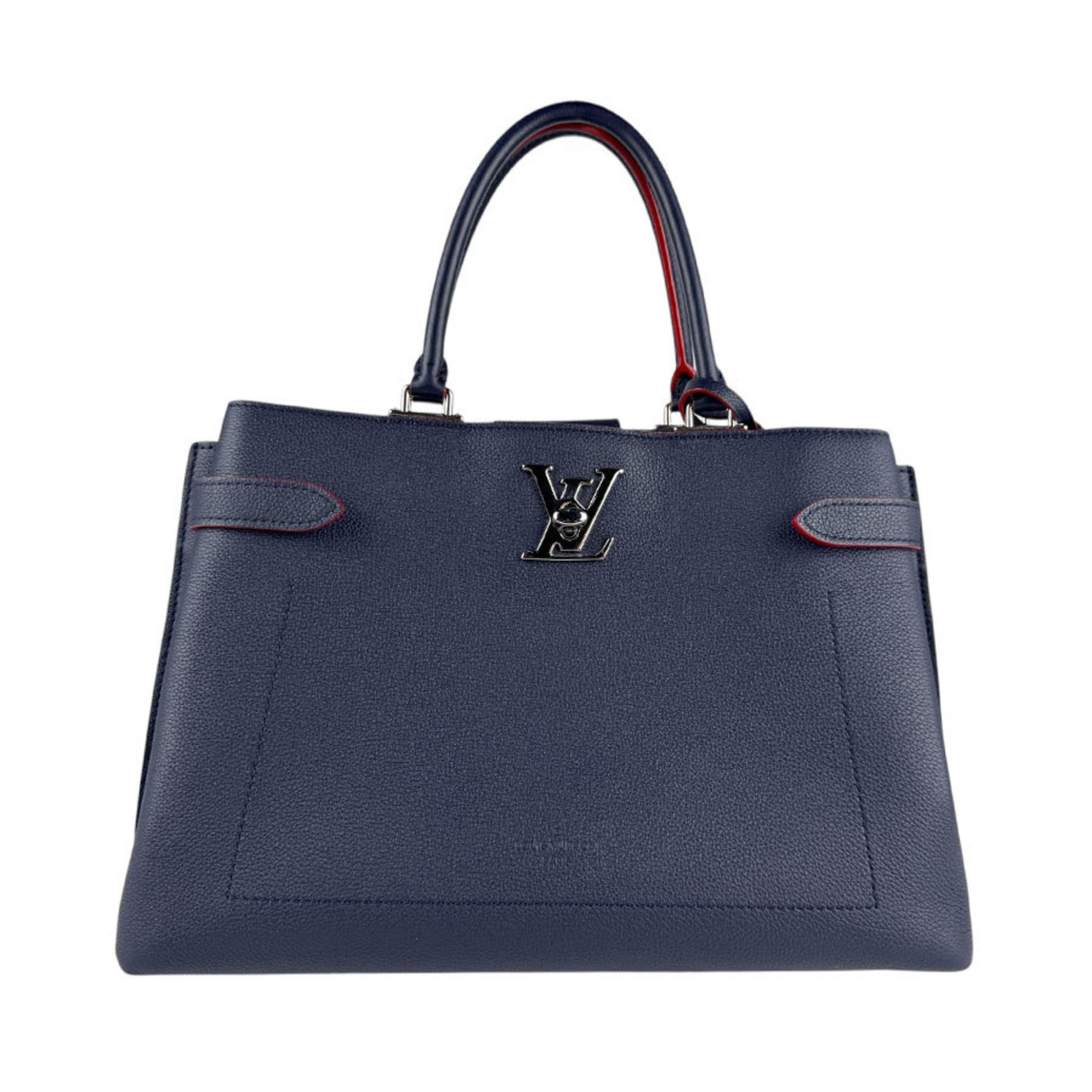 Louis Vuitton Women's Lock Me Day Leather Marine Rouge Handbag/Shoulder Bag, M53645 z6547