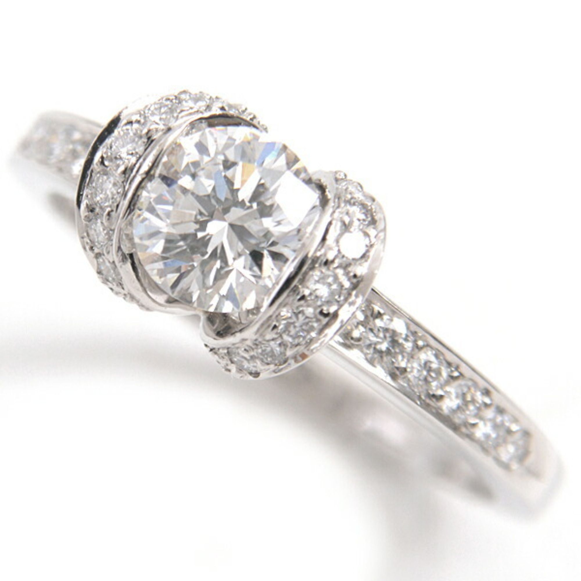 Tiffany ring for women, ribbon motif diamond ring, approx. 0.6ct, PT950 platinum, TIFFANY