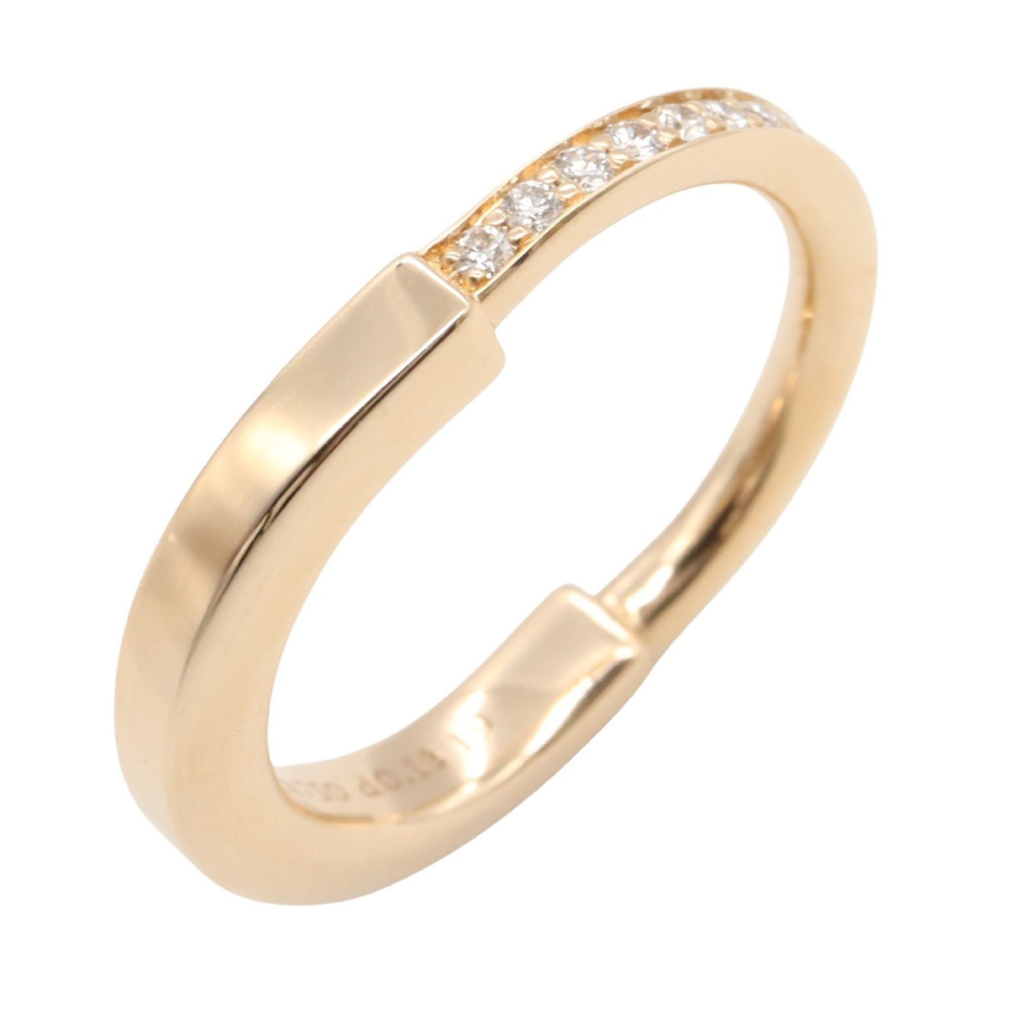 Tiffany & Co. Rock Diamond Ring, 18K Pink Gold with Diamonds, Clear, for Women
