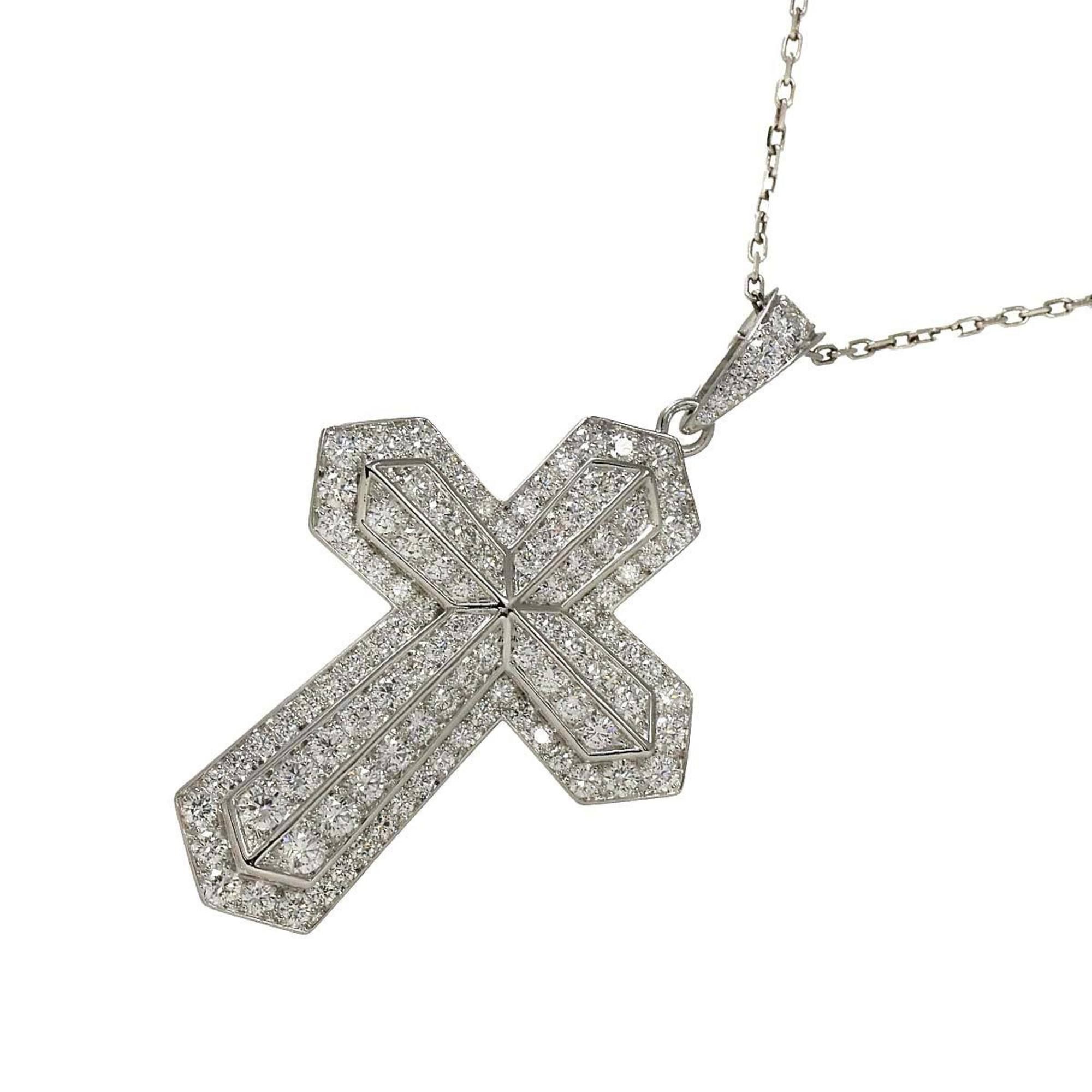 Cartier Vladimir Orthodox Cross Diamond Necklace, 46cm, 18K White Gold (750)