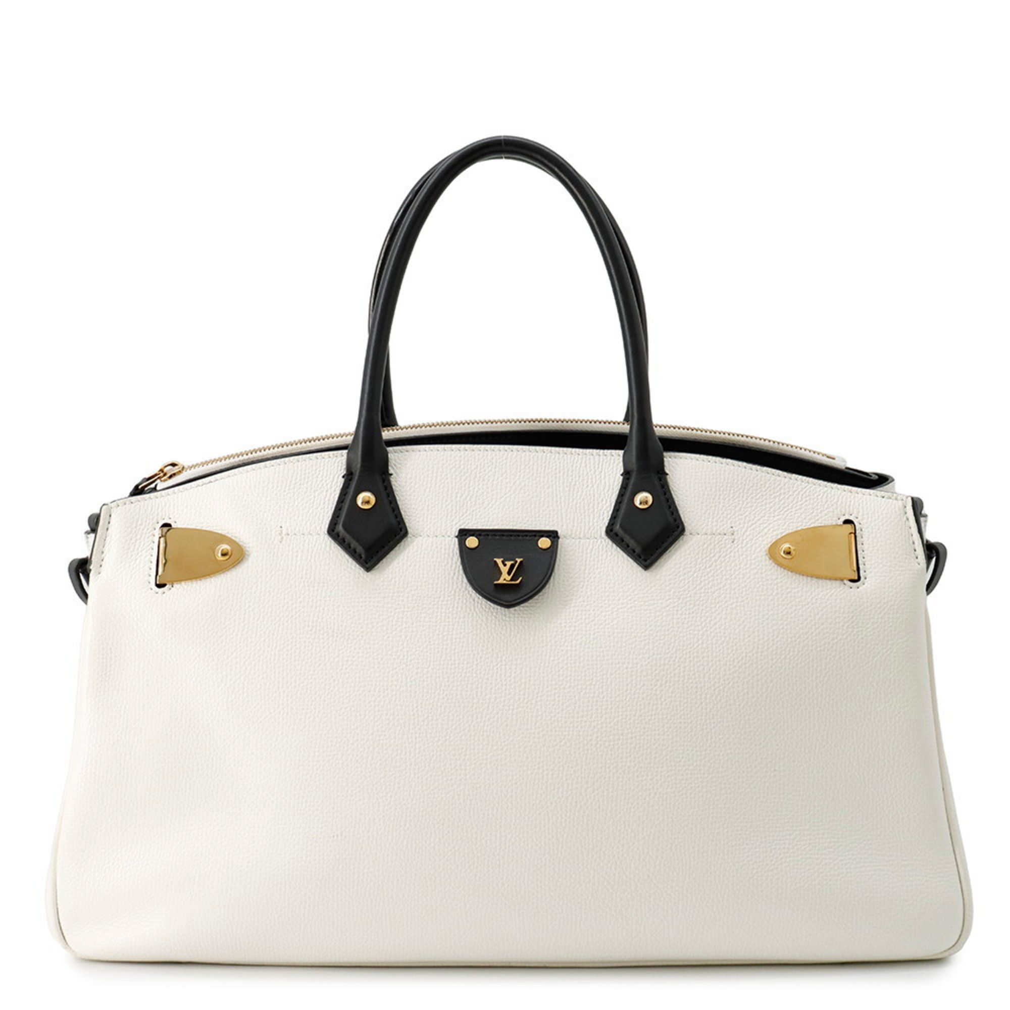 Louis Vuitton Handbag Leather All Set M57203 LOUIS VUITTON Shoulder Bag Black White