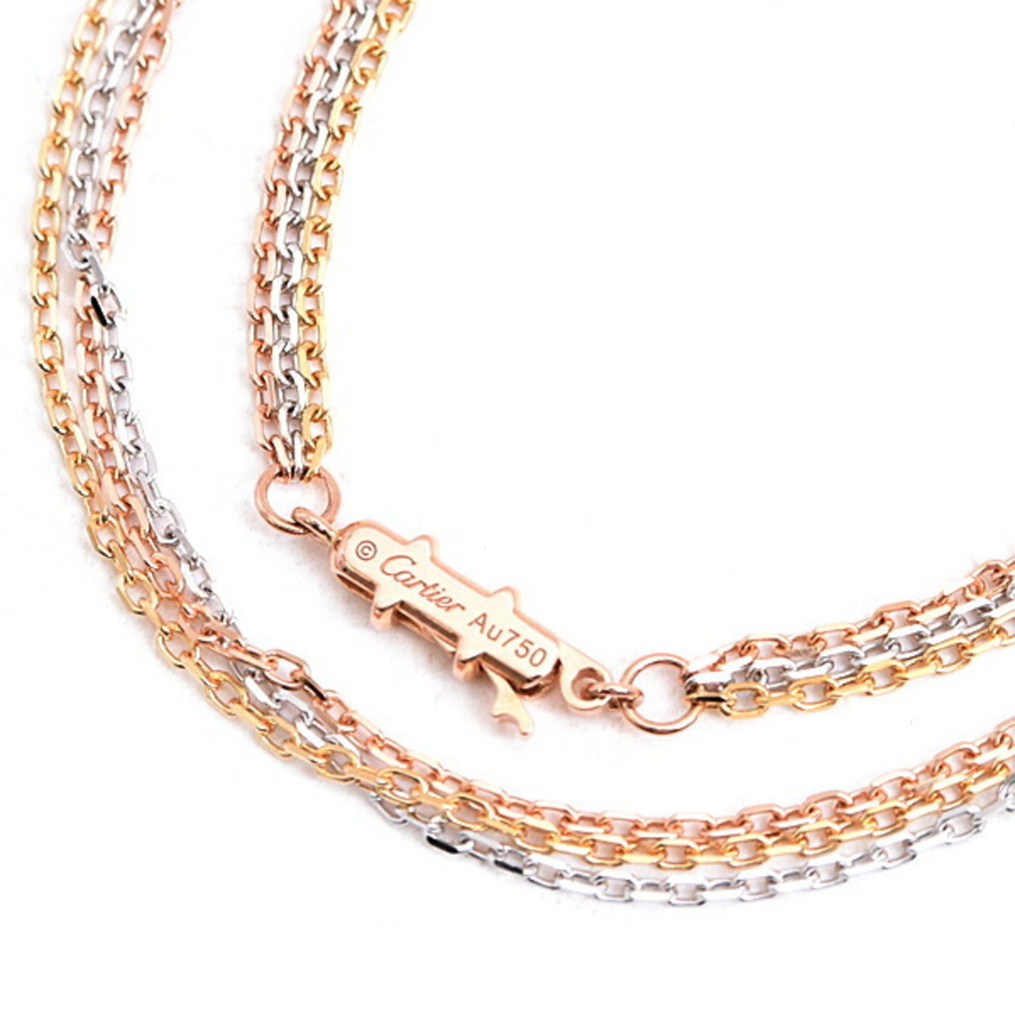 Cartier Necklace for Women Trinity 3-Strand Chain 54.5cm Gold 750YG x WG PG
