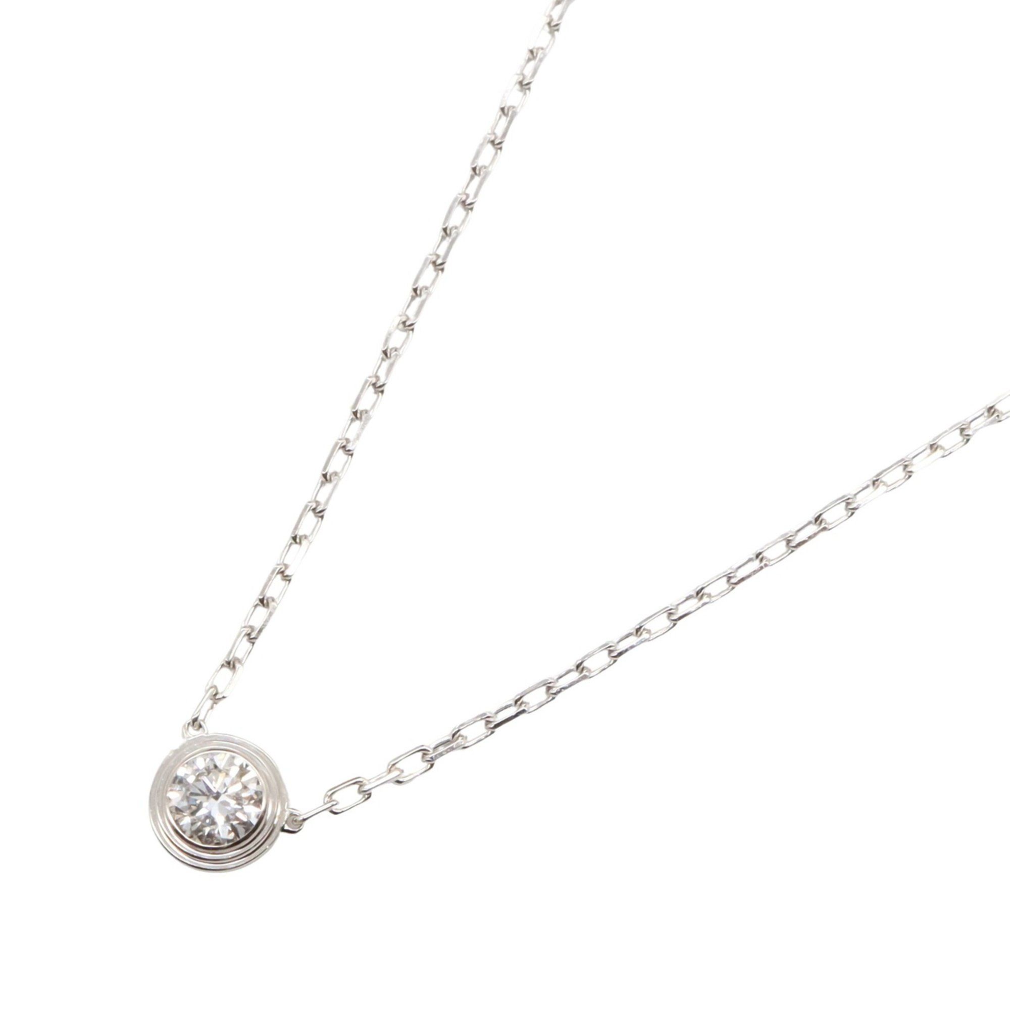 Cartier Amour Necklace LM, 18K White Gold with Diamonds, Clear, for Women