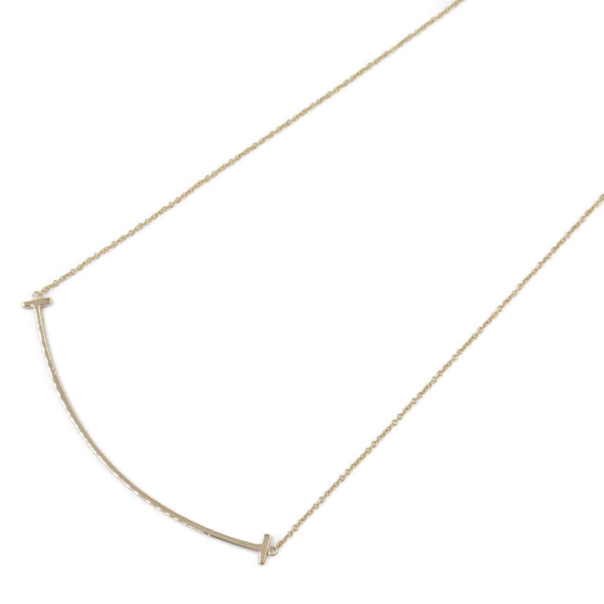 Tiffany & Co. T Smile Large Necklace 18KPG (pink gold) Women's Gold
