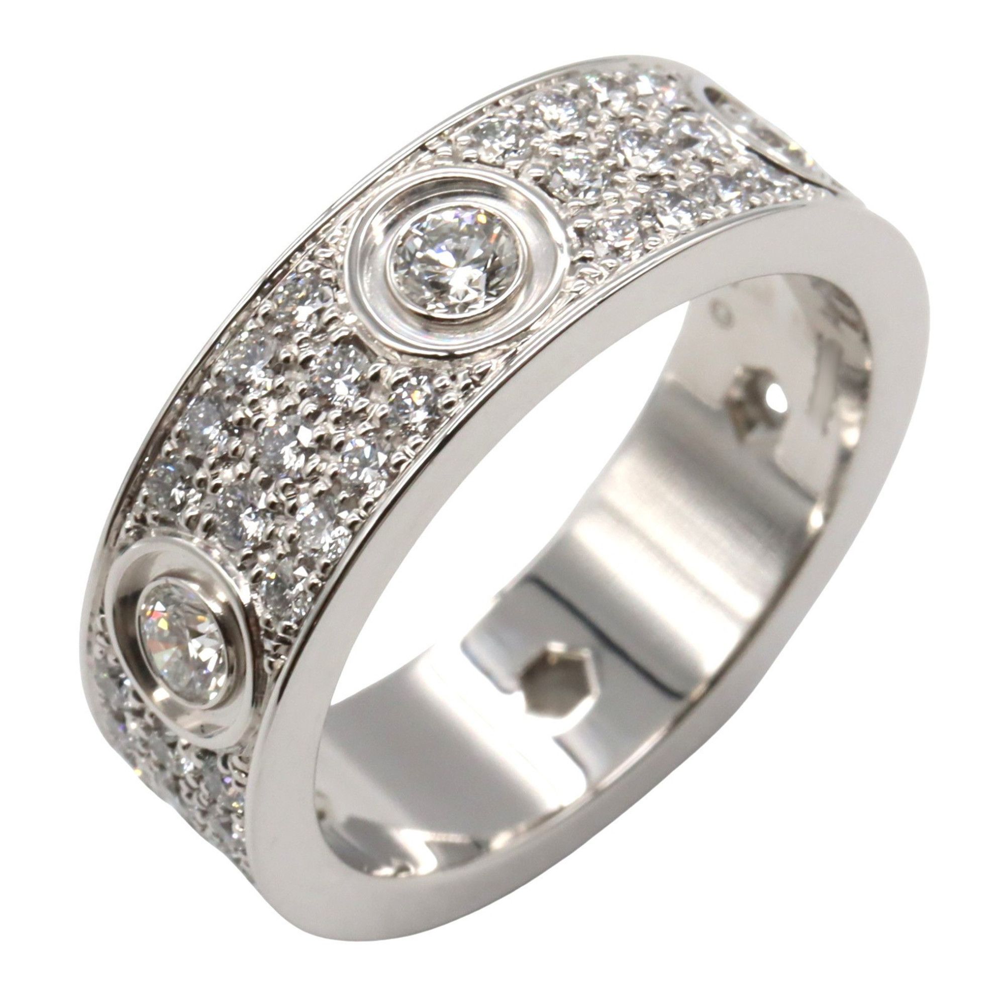 Cartier Love Ring, paved diamonds, 18K white gold, clear women's, N4210456