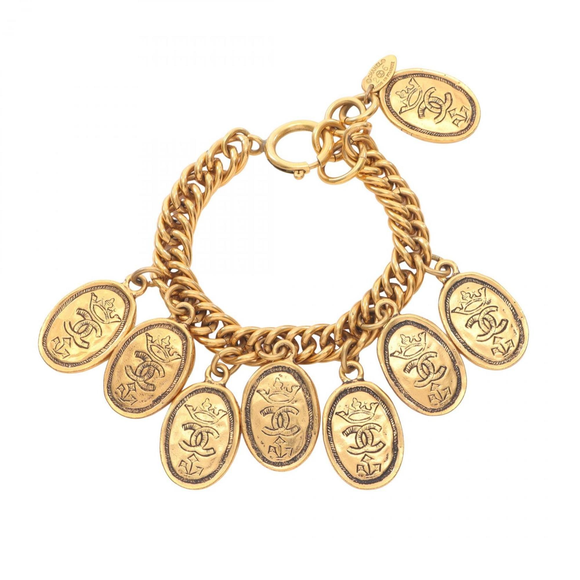 CHANEL Coco Mark Crown Bracelet, Gold Plated, Women's