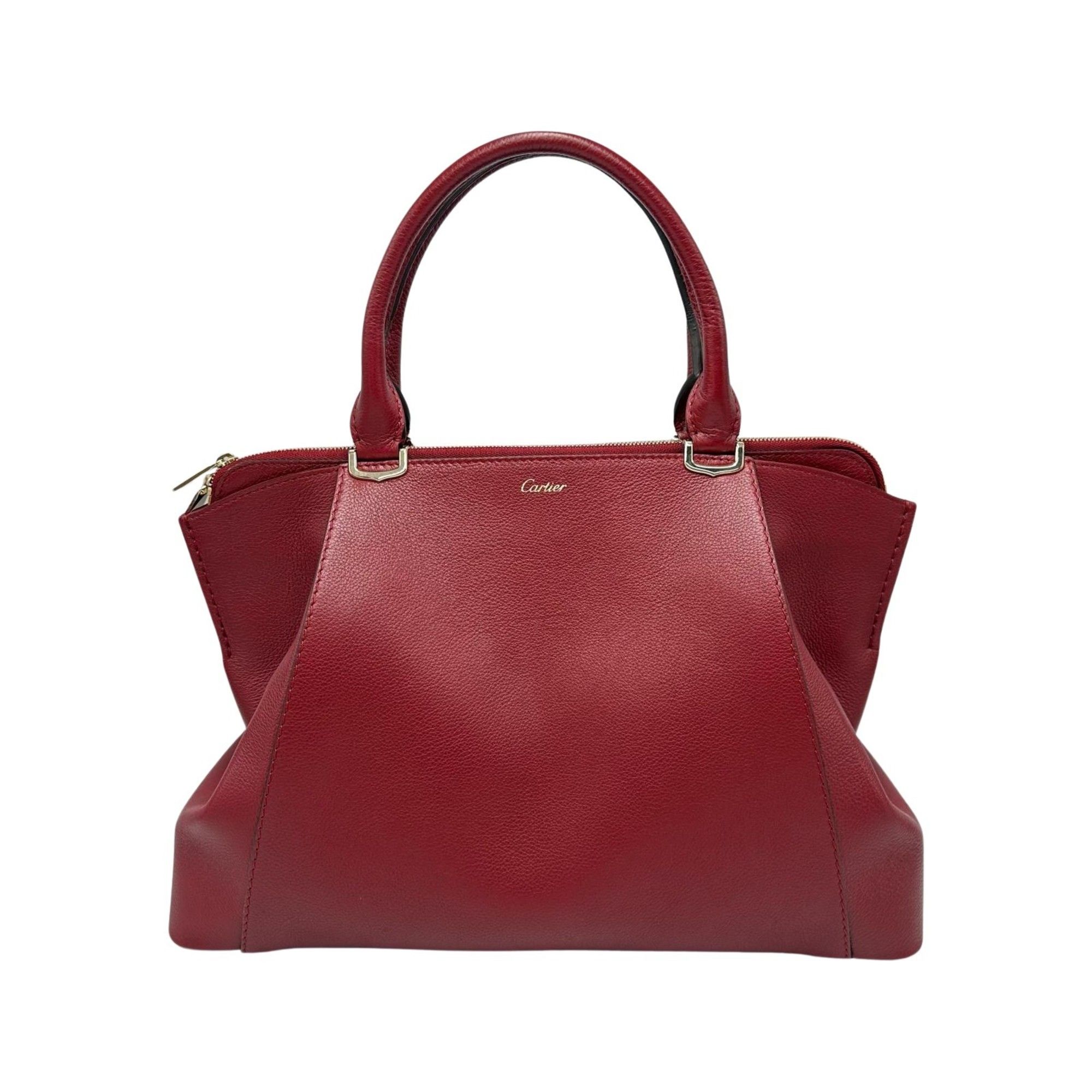 Cartier C de 2-way handbag in Bordeaux leather for women