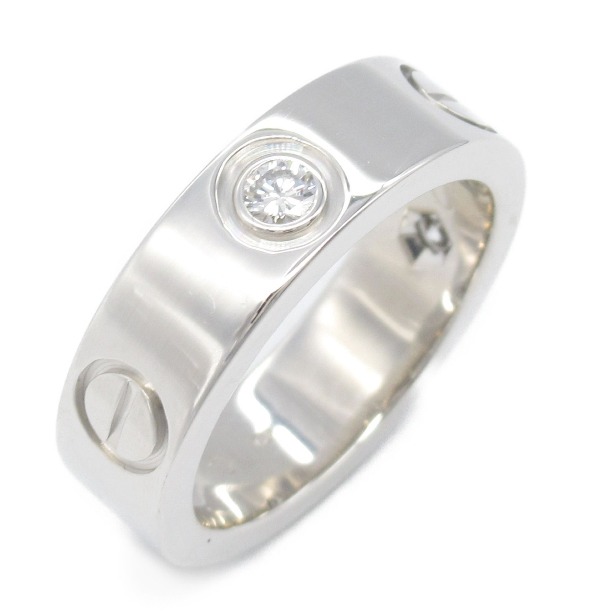 Cartier Love Ring 3PD 18KWG (White Gold) Diamond Men's Women's Clear