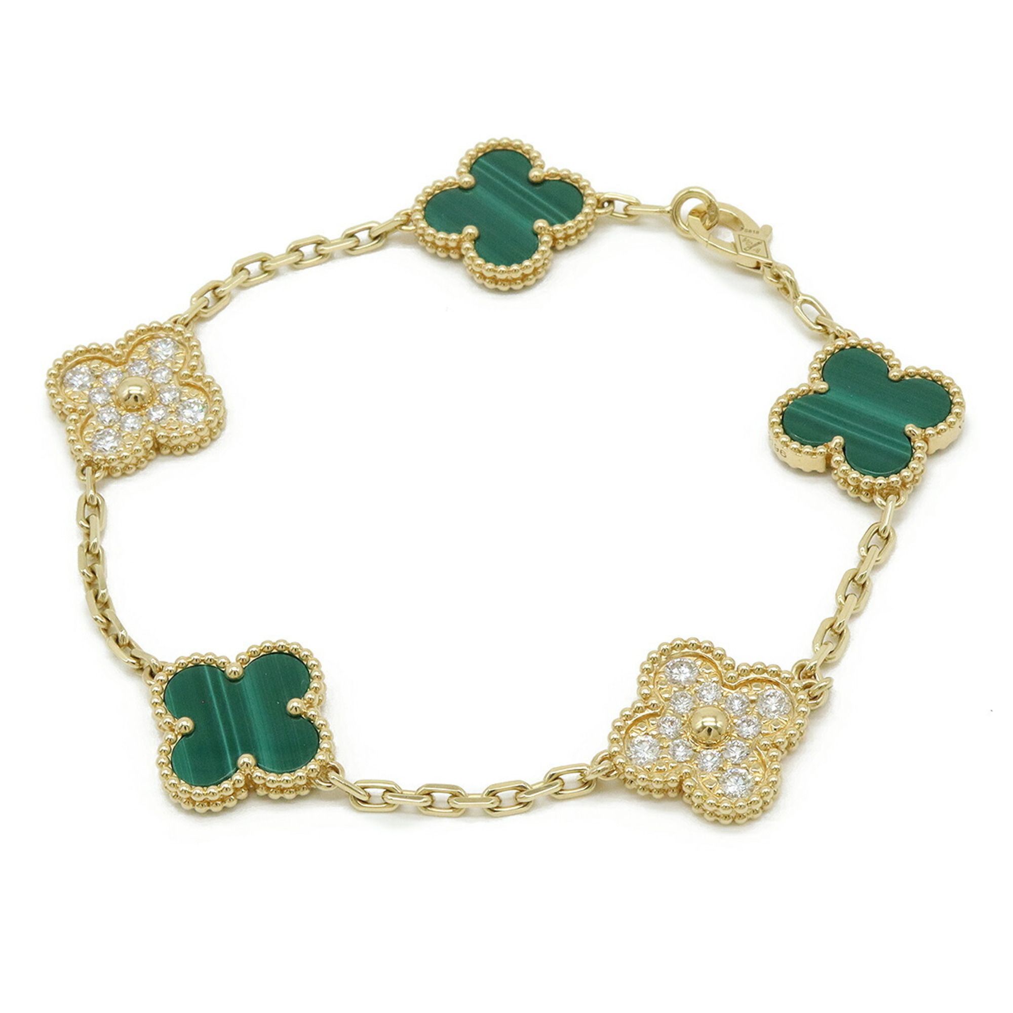 Van Cleef & Arpels Alhambra Bracelet, 5 Motifs, 18K Diamonds, VCARO7GQ00