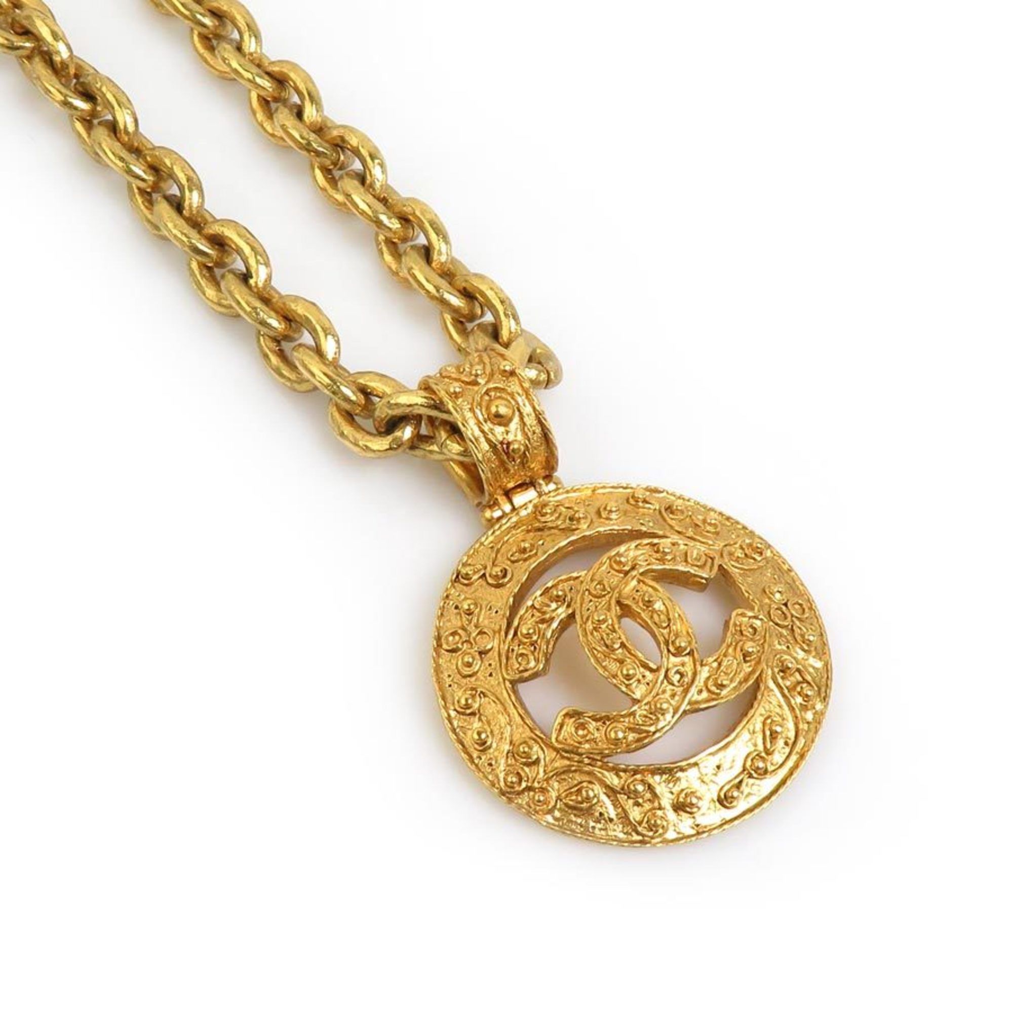 CHANEL Coco Mark Metal Gold Necklace for Women w0996a