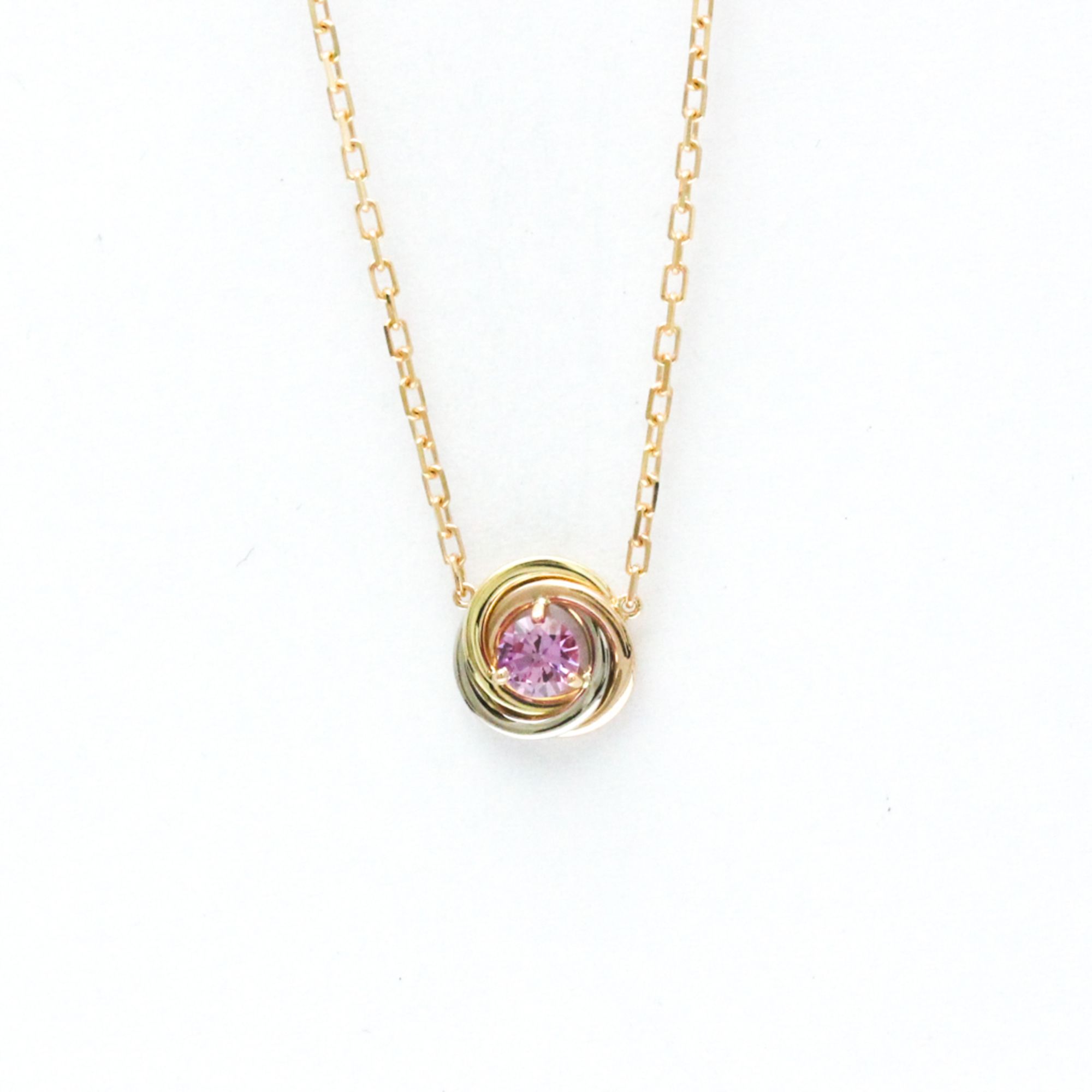 Cartier Trinity Pink Sapphire Necklace Pink Gold (18K),White Gold (18K),Yellow Gold (18K) Sapphire M