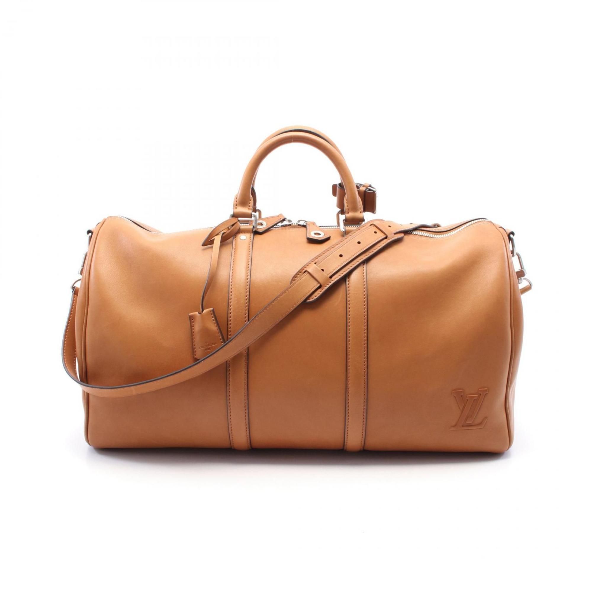 Louis Vuitton Keepall Bandouliere 50 Tan Boston Bag Leather Men's Brown M21346
