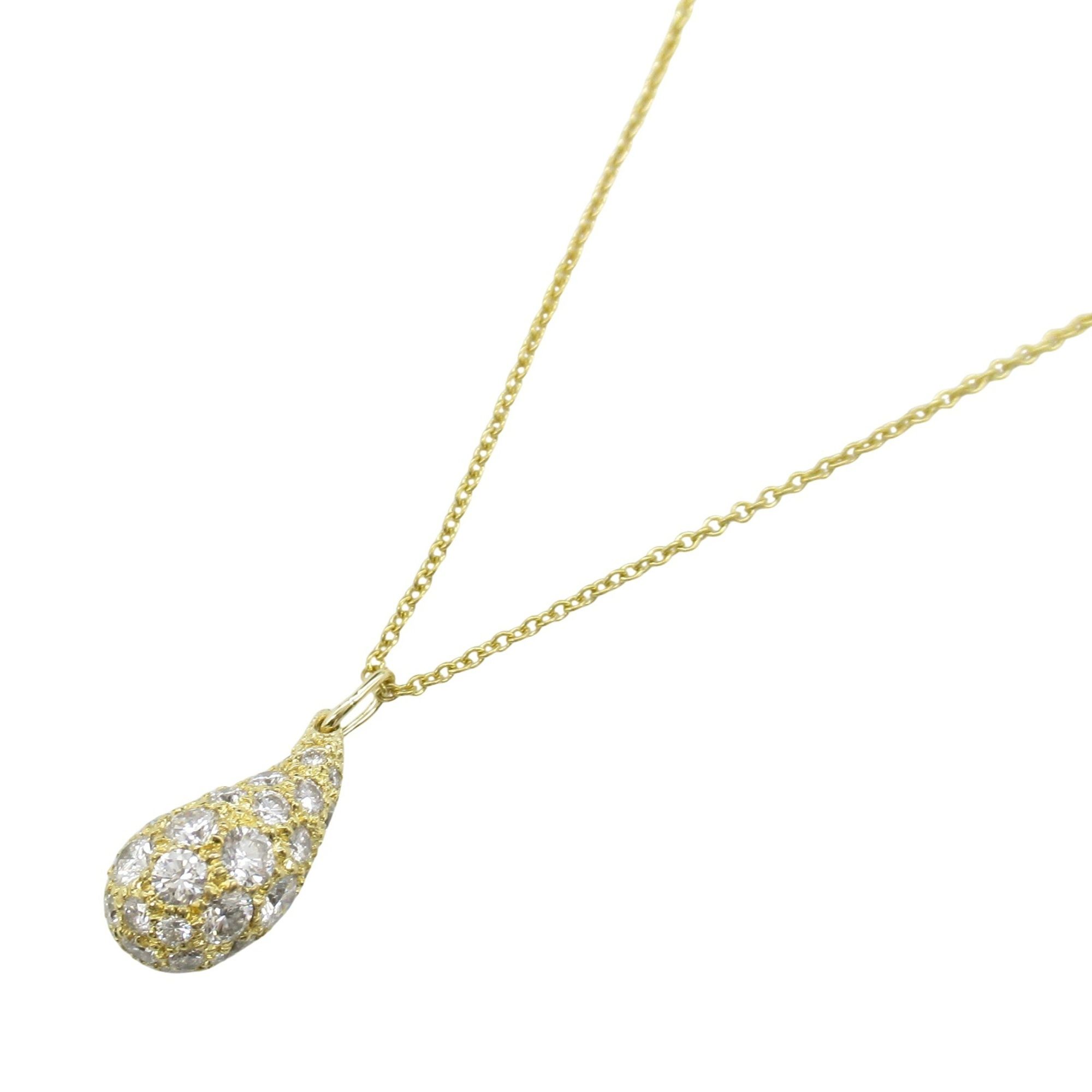 Tiffany & Co. Teardrop Diamond Necklace 18K (Yellow Gold) Ladies Clear