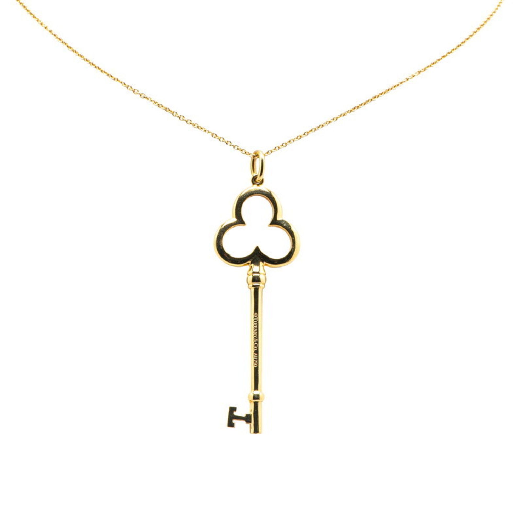 Tiffany Key Trefoil Necklace K18YG Yellow Gold Women's TIFFANY&Co.