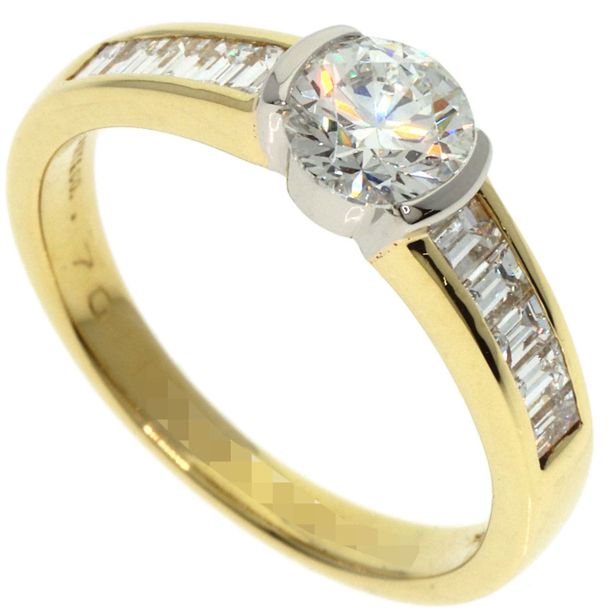 Tiffany Diamond Ring, 18K Yellow Gold, PT950, Women's, TIFFANY&Co.