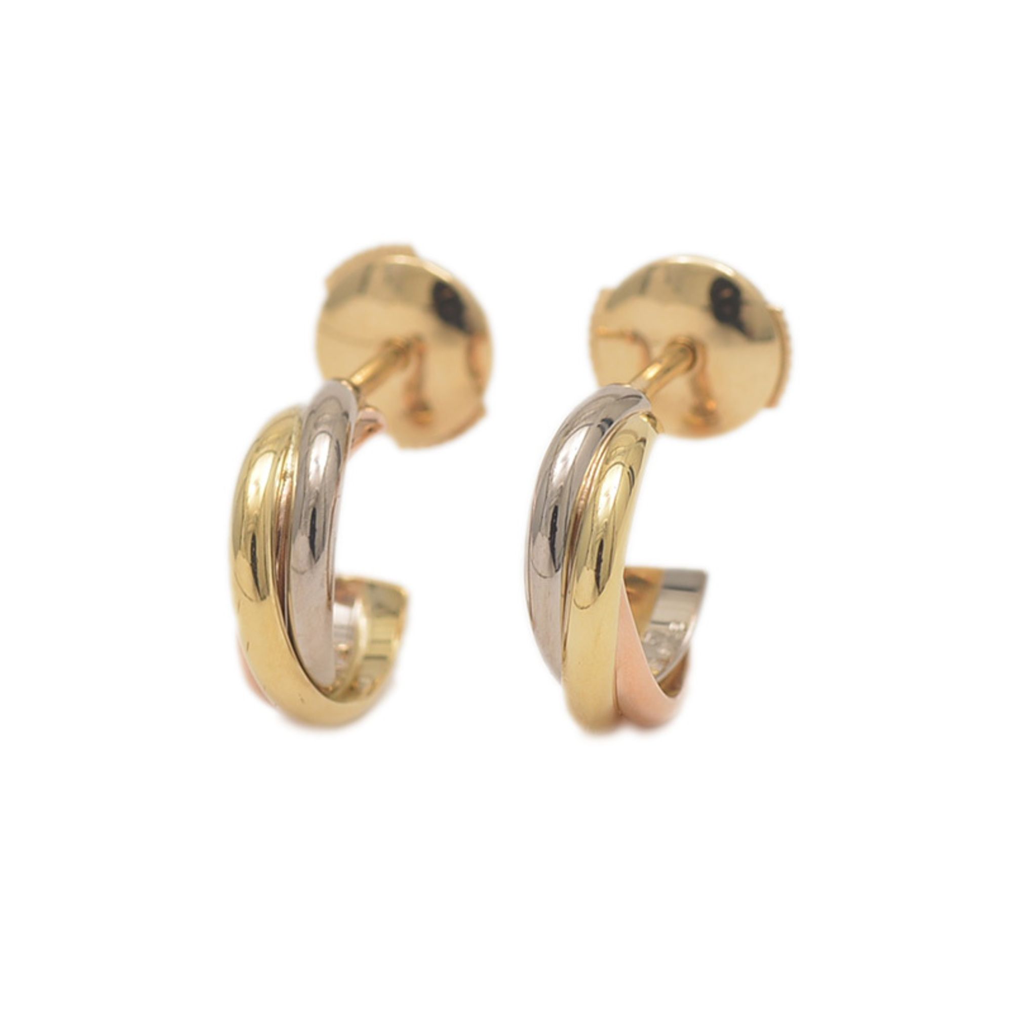 Cartier Trinity Earrings, Three-Color, 18K Yellow Gold, White and PG, B8301540