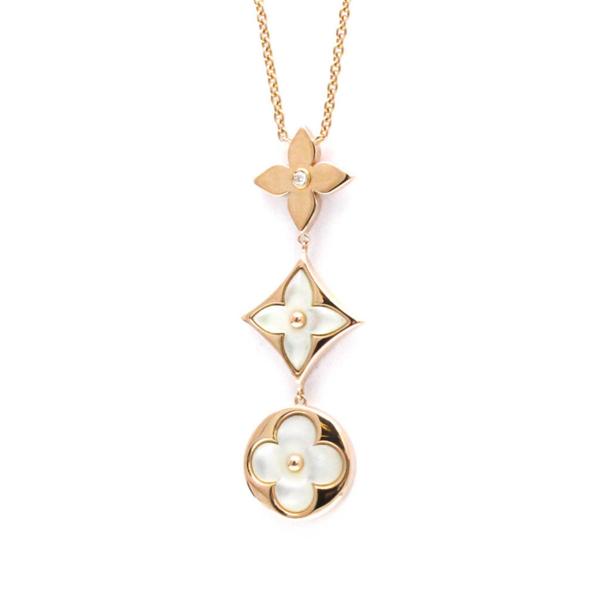 Louis Vuitton CRAVATT BLOSSOM NECKLACE Q94262 Pink Gold (18K) Mother Of Pearl Women,Men Fashion Pend