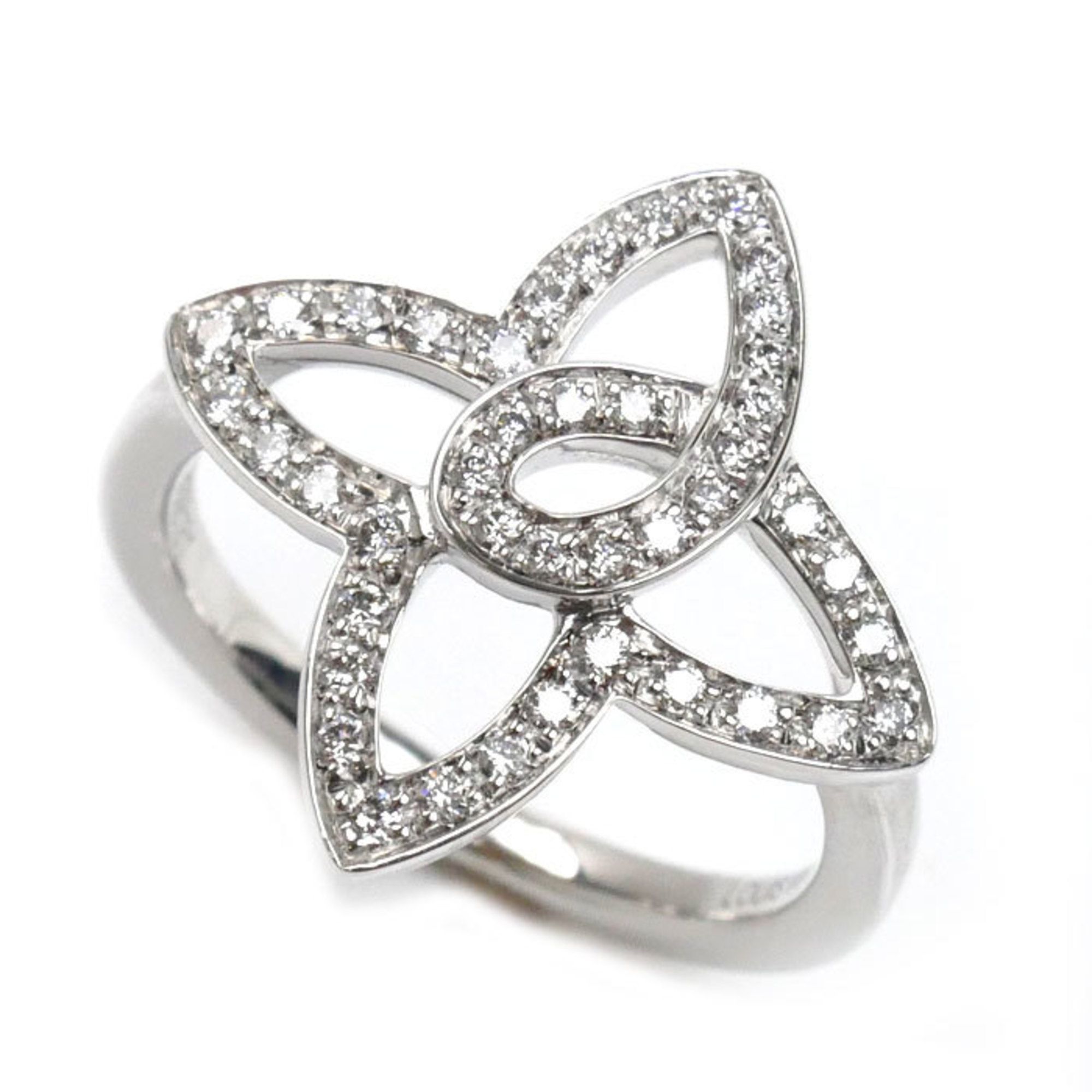 LOUIS VUITTON Louis Vuitton 18KWG White Gold Ardant Fleur Sample Ring Diamond Size 8 48 4.0g Women's