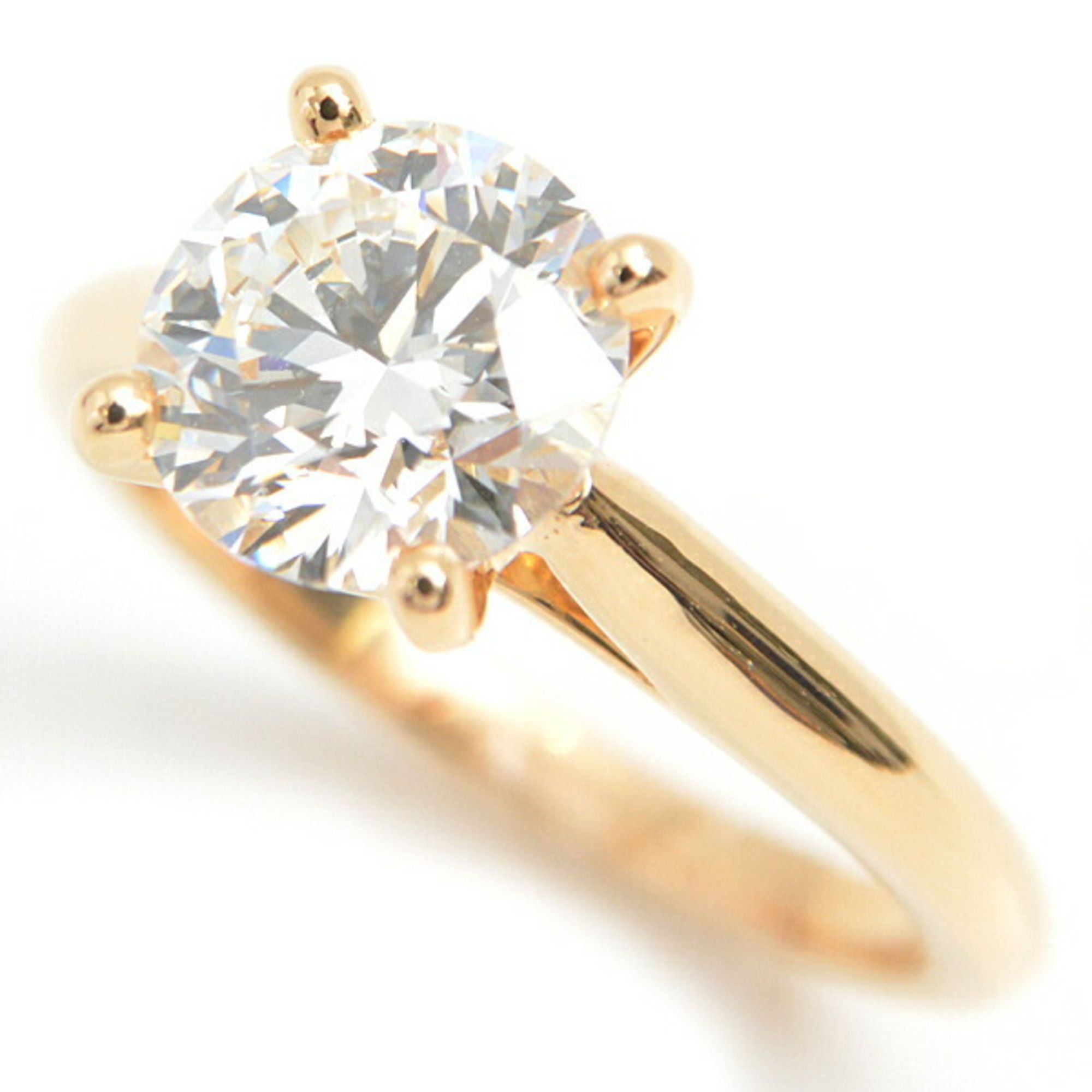 Cartier ring for women, solitaire diamond ring, D1.53ct, yellow gold, 750YG
