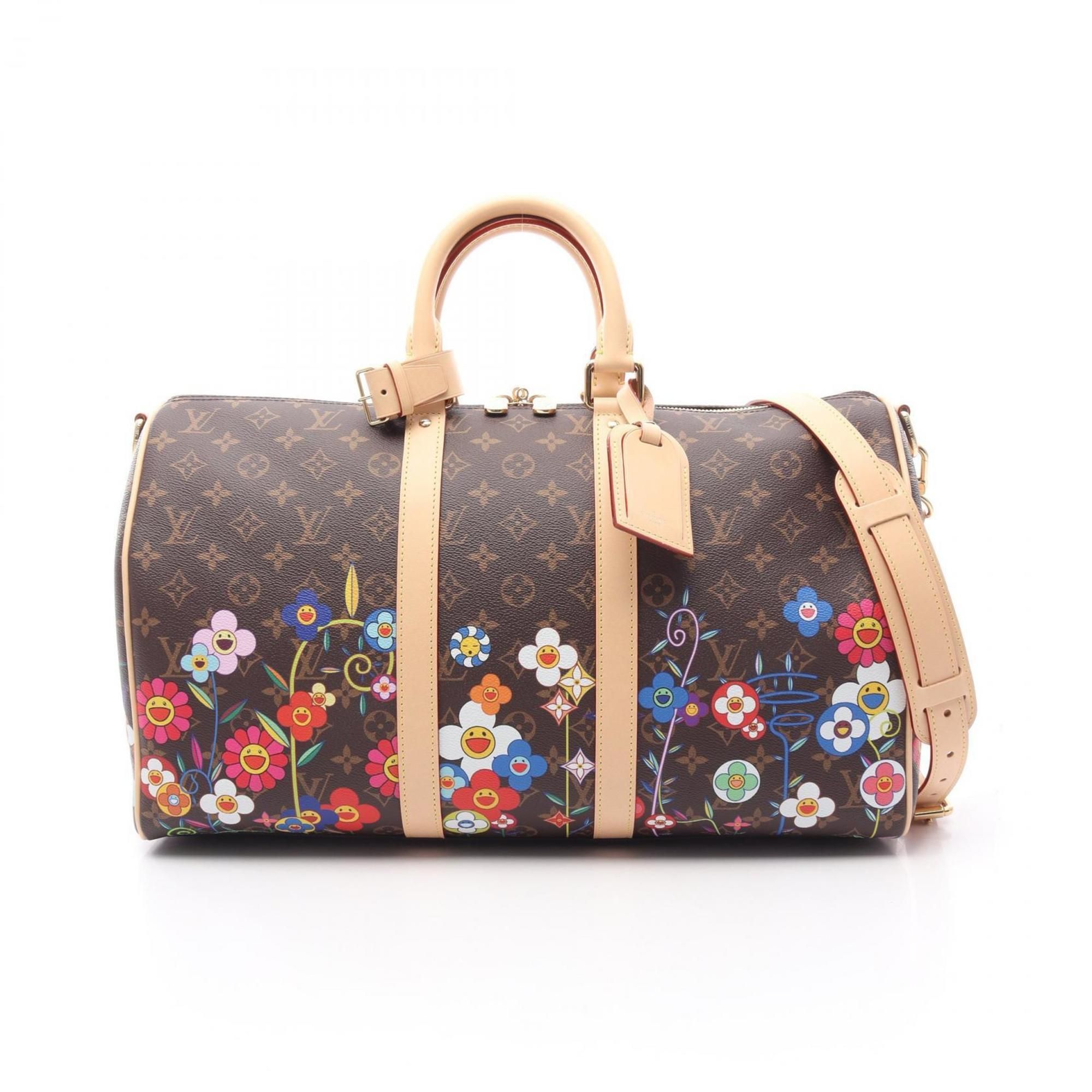Louis Vuitton x Takashi Murakami Keepall Bandouliere 45 Boston Bag, Coated Canvas and Leather, Monog