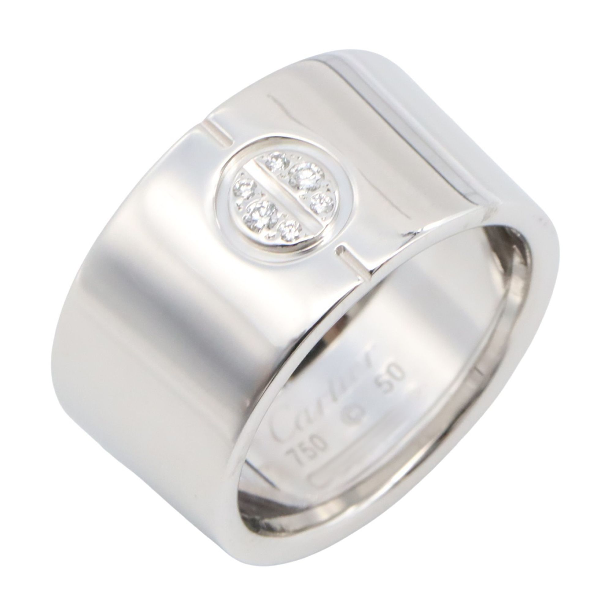 Cartier Love Cone Diamond Ring, 18K White Gold (K18WG) with Diamonds, Clear, for Men and Women