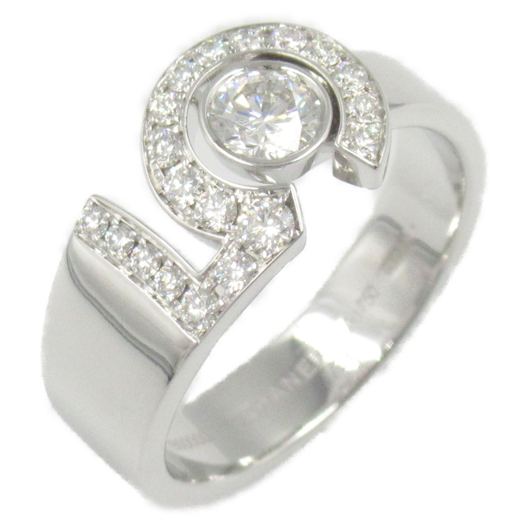 CHANEL Eternal Chanel No. 5 Ring, 18K White Gold with Diamonds, Clear, J12002