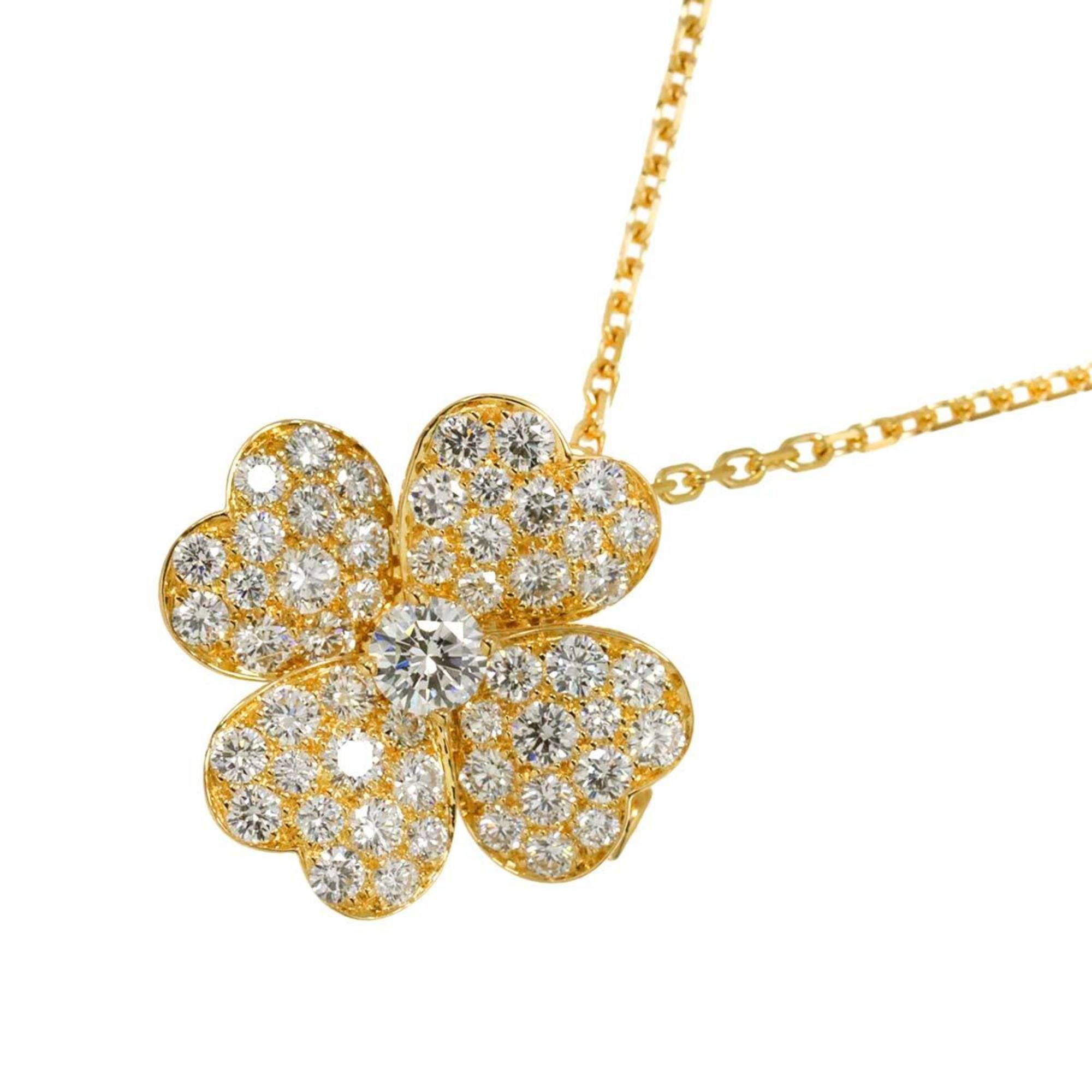 Van Cleef & Arpels Cosmos Clip Medium Diamond Necklace Brooch, 42cm, 18K Yellow Gold (750)