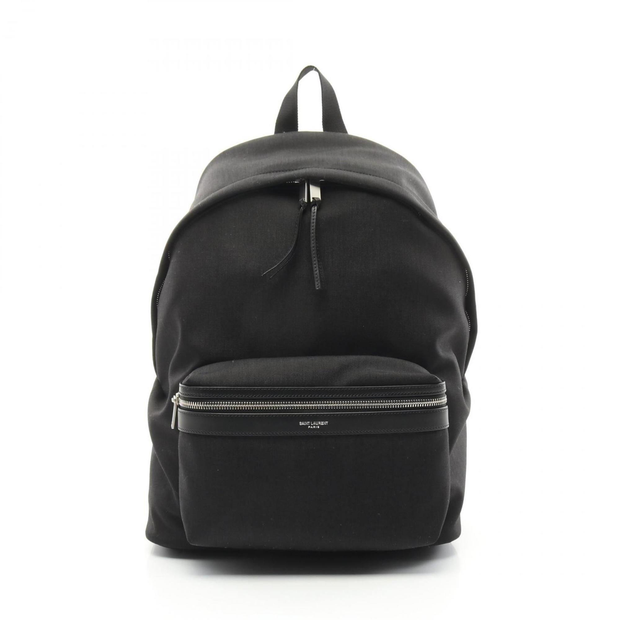 Saint Laurent SAINT LAURENT City Backpack Nylon Leather Men's Women's Black 534967FAEBS1000