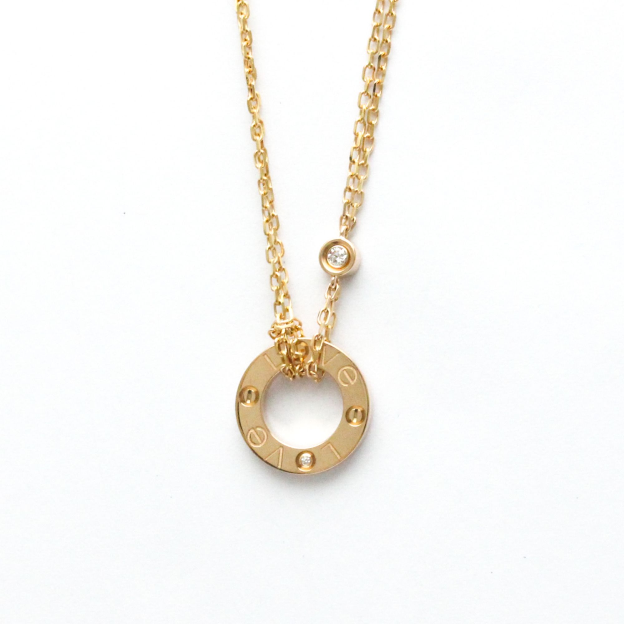 Cartier Love Circle Necklace B7224509 Pink Gold (18K) Diamond Men,Women Fashion Pendant Necklace Car