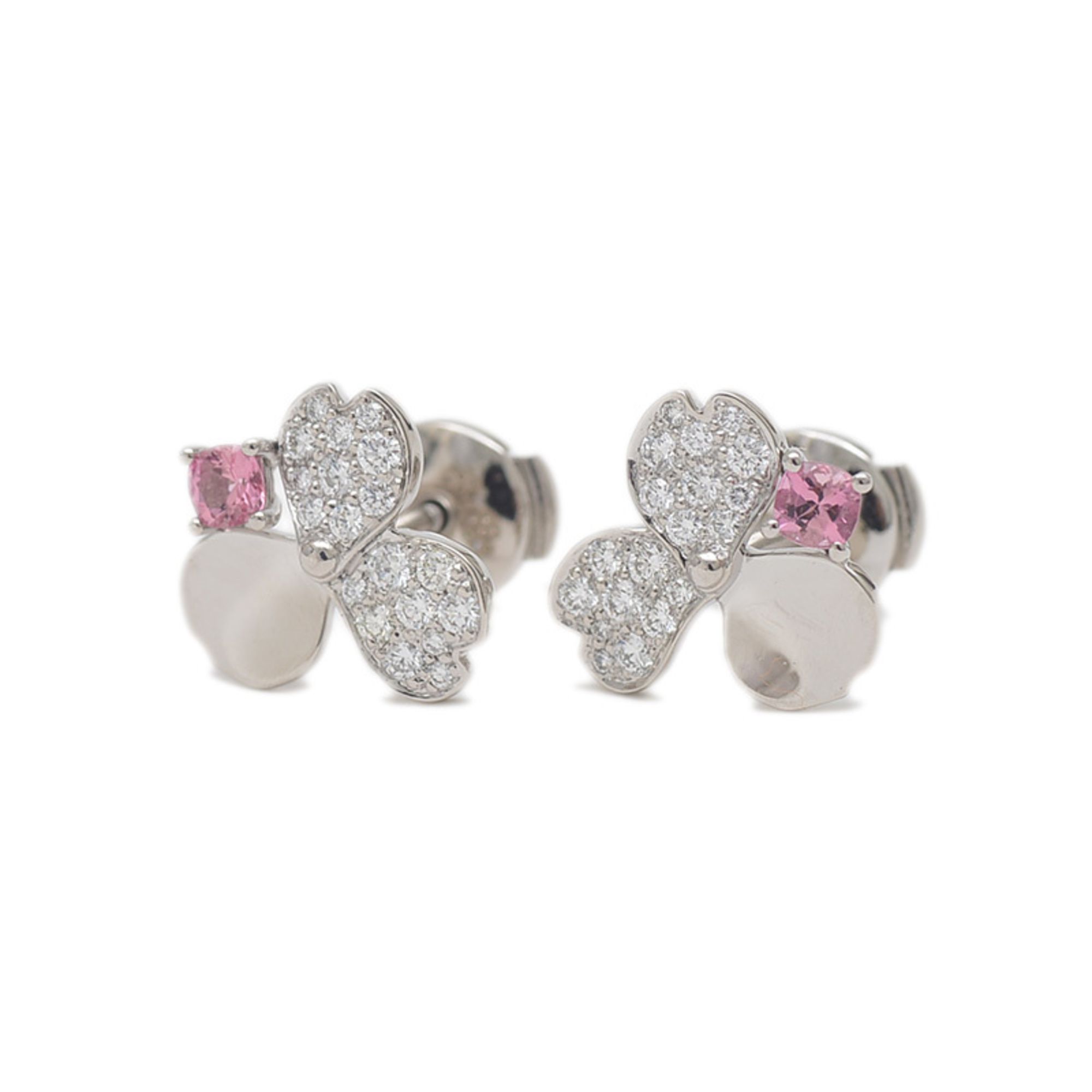 Tiffany Paper Flower Earrings Pt950 Diamond Tourmaline