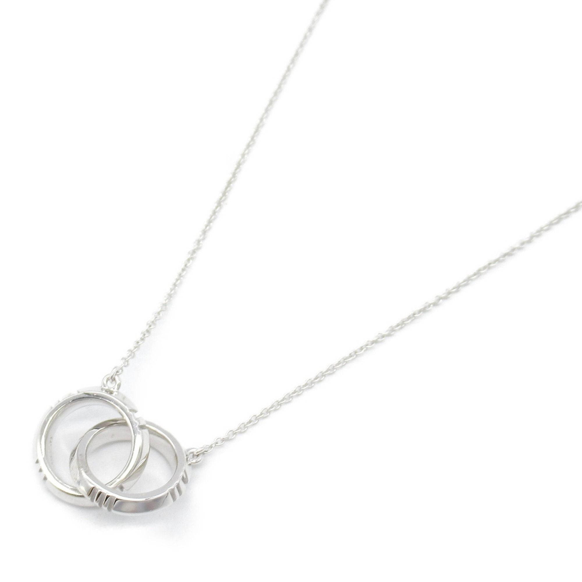 Tiffany & Co. Double Circle Necklace 18KWG (White Gold) Women's Silver