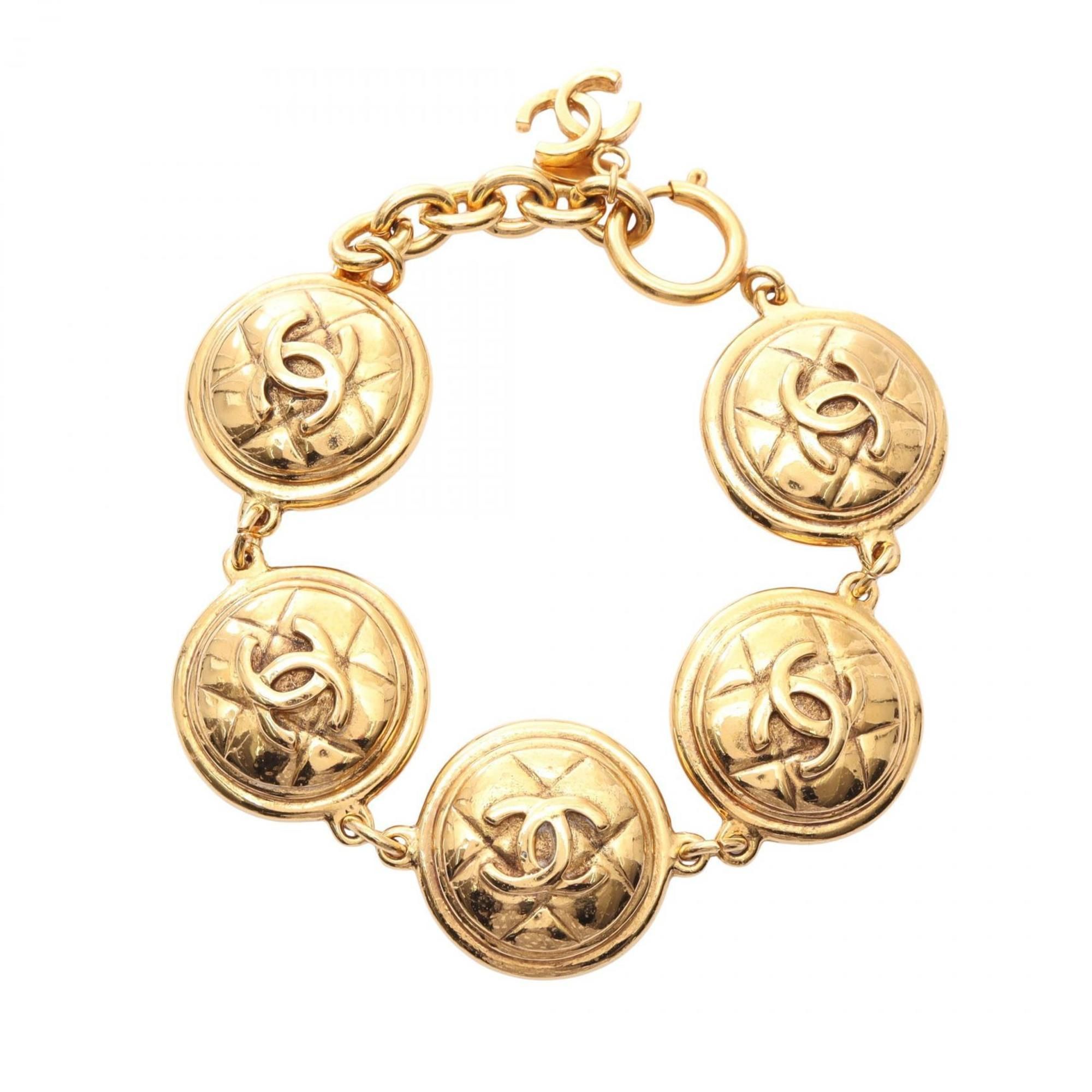 CHANEL Coco Mark Bracelet, Gold Plated, Women's