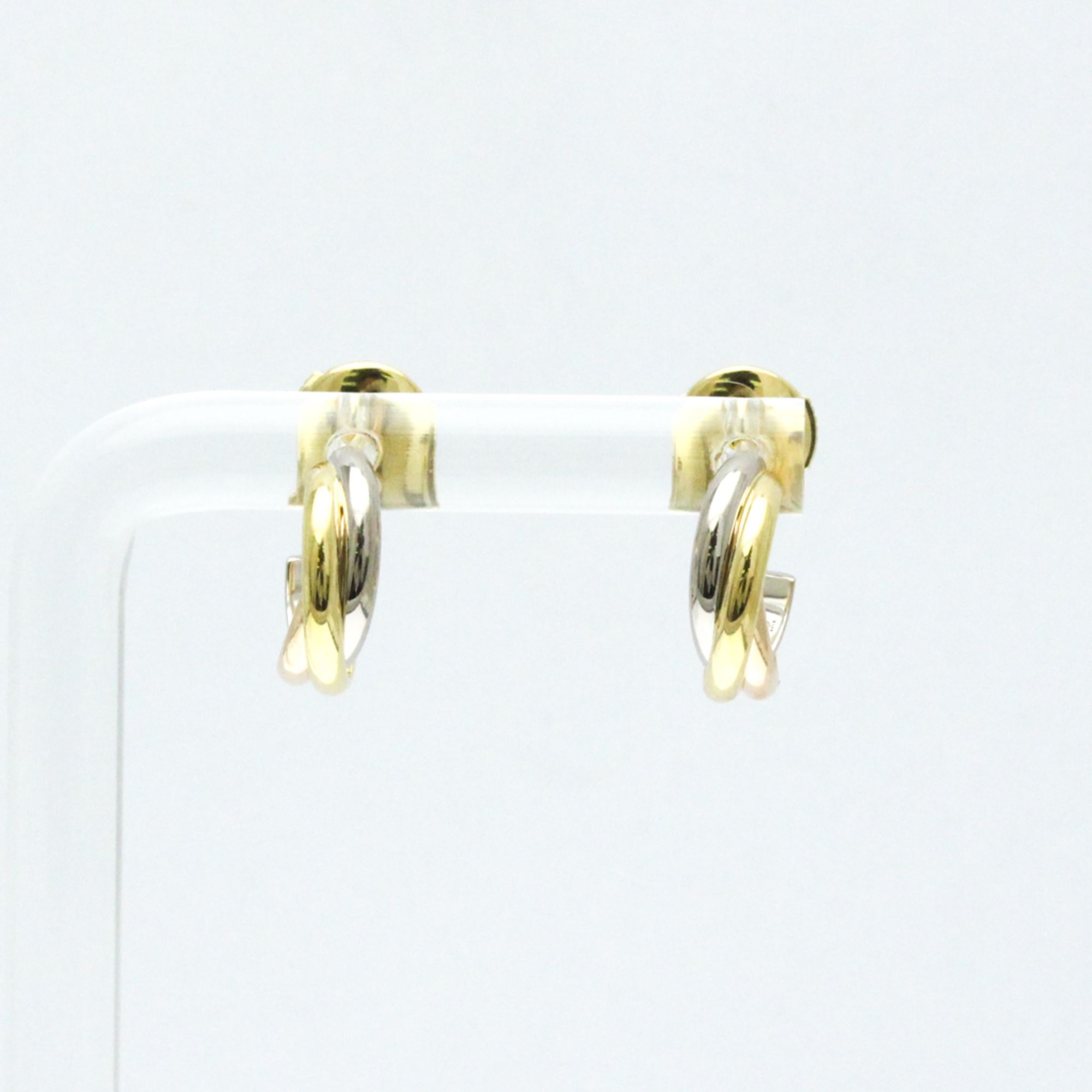 Cartier Trinity Piercing No Stone Pink Gold (18K),White Gold (18K),Yellow Gold (18K) Half Hoop Earri