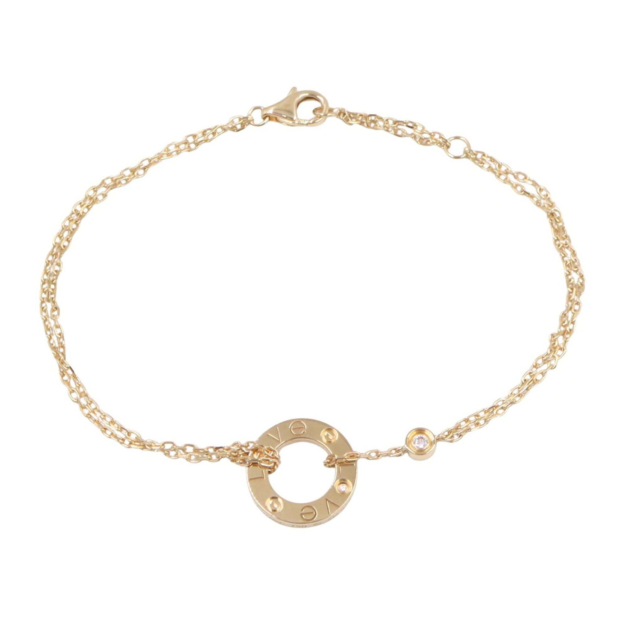 Cartier Love Circle Bracelet 2PD Accessory K18 (Yellow Gold) Diamond Women's Clear