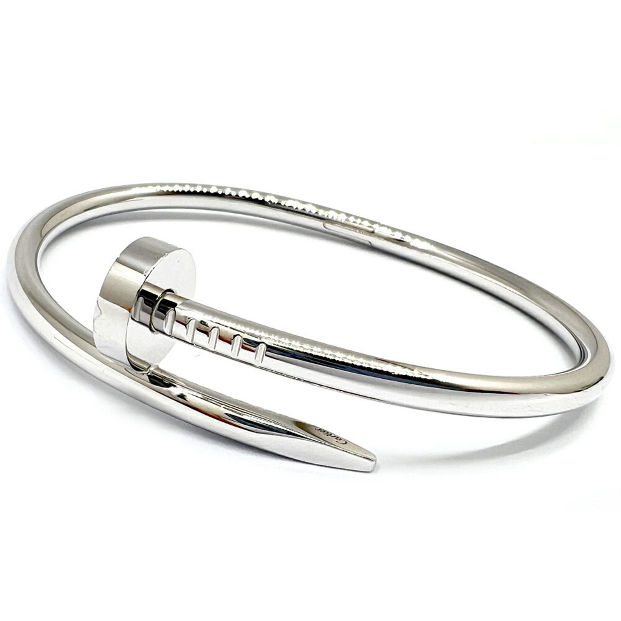 Cartier Juste Ankle Bracelet K18WG 750WG #17 35g White Gold Bangle for Women and Men