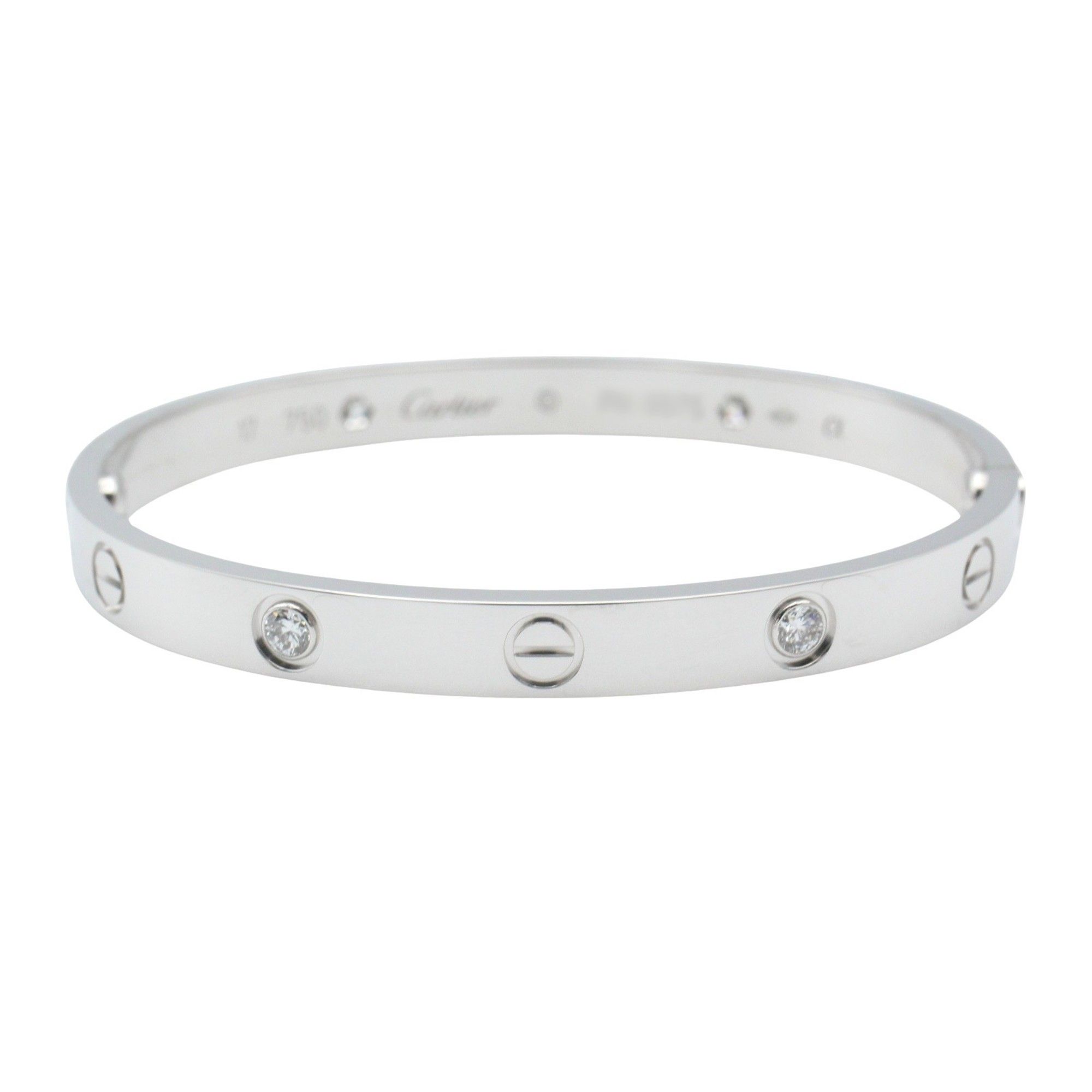 Cartier Love Bracelet 4PD Accessory K18WG (White Gold) Diamond Women's Clear
