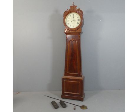 R.F MCGIBBON, PAISLEY - A 19th century Scottish mahogany cased eight day drumhead longcase clock, with circular 13" enamelled