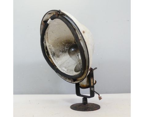 A vintage industrial enamelled metal exterior wall light fitting. Height as photographed 65cm.