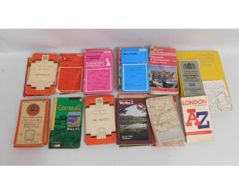 A quantity of Ordnance Survey maps including Bartholomew's Channel Islands