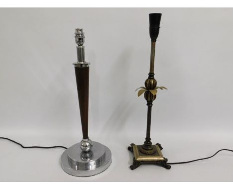 Two decorative lamp bases, tallest 20.5in