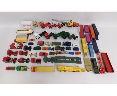 A quantity of play worn diecast toy vehicles &amp; parts including Matchbox &amp; Corgi sample shown