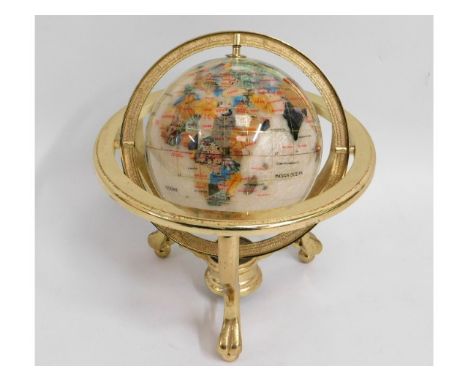 A small mineral globe, 10in high x 9in wide 