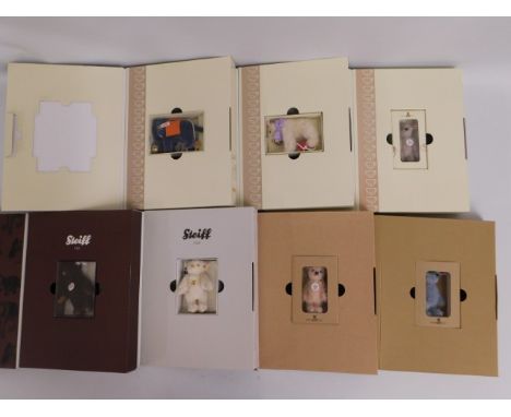 Six boxed miniature Steiff teddy bears &amp; one Steiff elephant