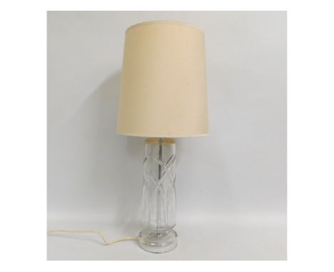 A Galway cut glass crystal lamp, 27.75in tall 