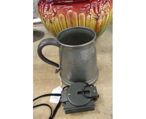 Pewter tankard - RAF connection - and Navy compass