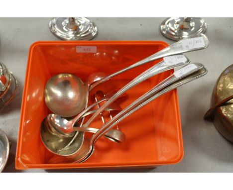 Large pair of Roberts and Belkin bead pattern basting spoons, ladle and other ladles