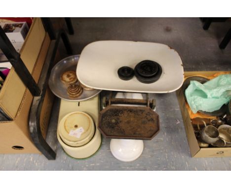 Two vintage scales and weights