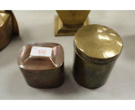 KSIA copper tea caddy and brass pot