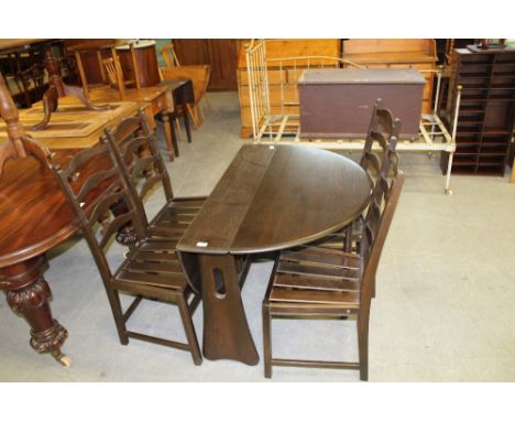 dark oak ercol table and chairs
