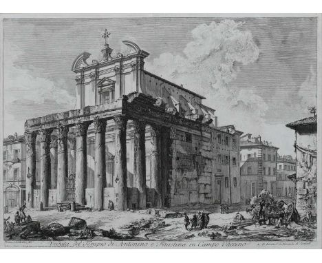Giovanni Battista Piranesi (Italian 1720-1778)Veduta del Tempio di Antonino e Faustina in Campo VaccinoEtching40.2 x 55.2cm; 